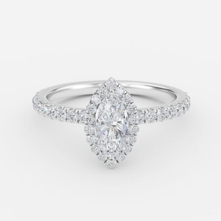 Lillian Marquise Halo Engagement Ring