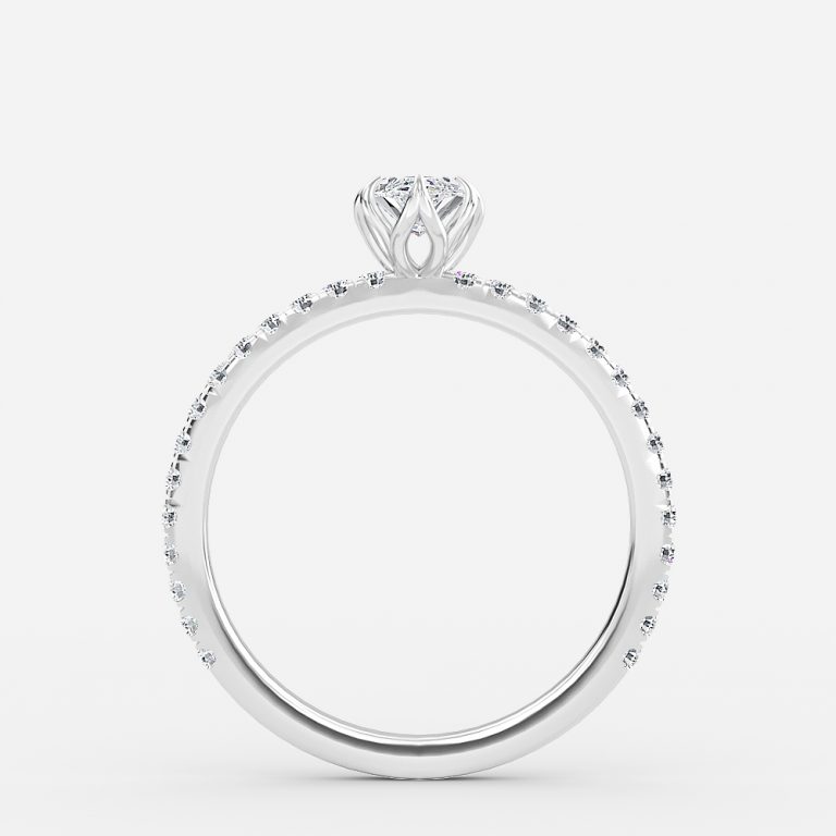 marquise engagement ring with diamond band