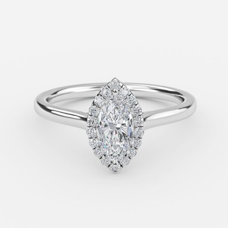 Henssy Marquise Halo Engagement Ring