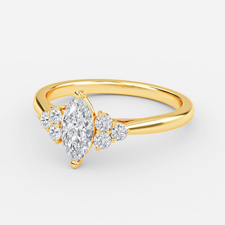 marquise shaped cluster ring