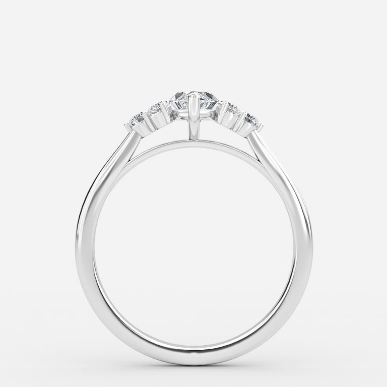 marquise shaped diamond cluster engagement ring