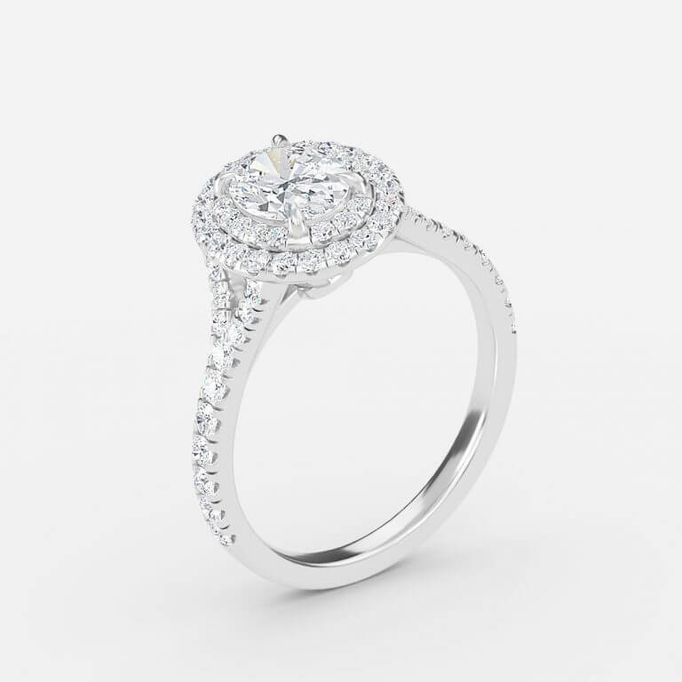 oval cut halo diamond engagement ring
