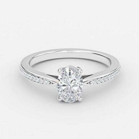 Fior Oval Diamond Band Engagement Ring
