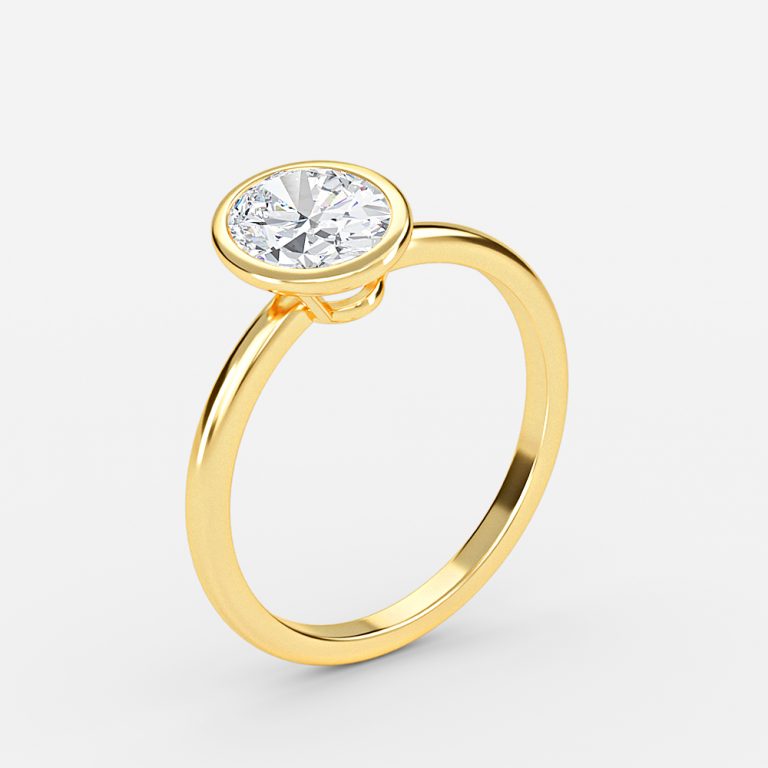 oval diamond ring bezel setting