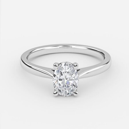 Tulip Oval Solitaire Engagement Ring