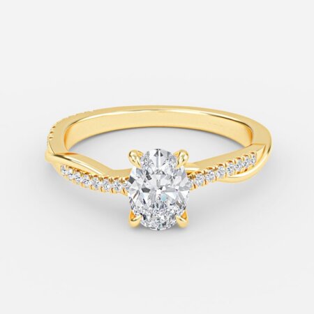 Nefereti Oval Diamond Band Engagement Ring
