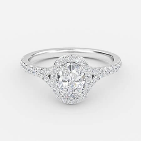 Chelsea Oval Halo Engagement Ring