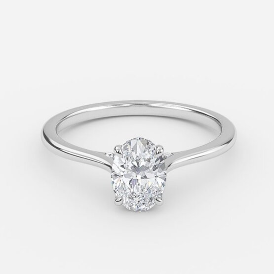 oval hidden halo engagement ring