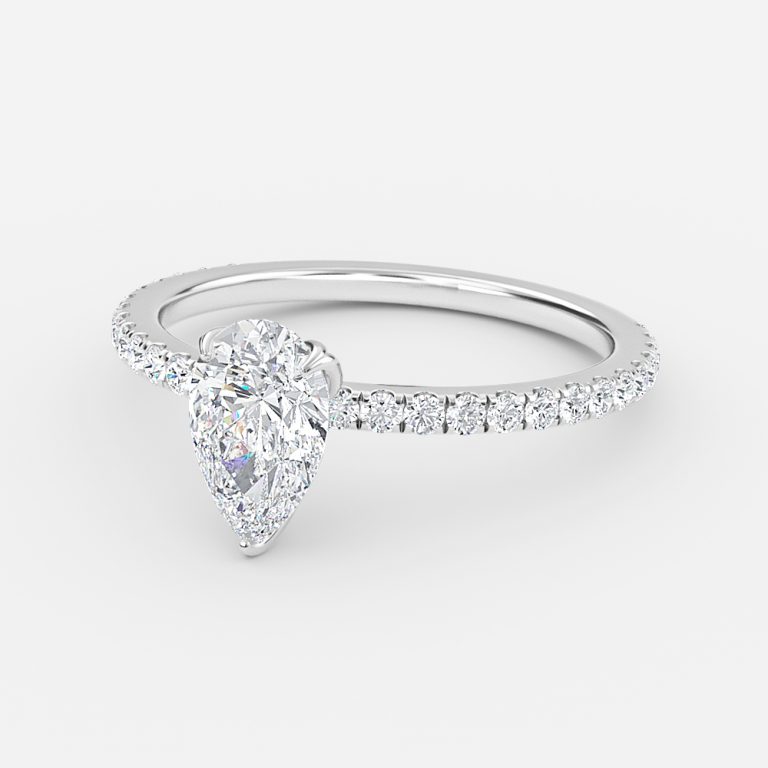 pear diamond engagement ring diamond band