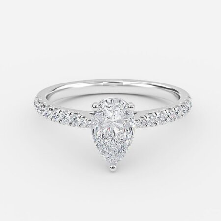 Aradia Pear Diamond Band Engagement Ring