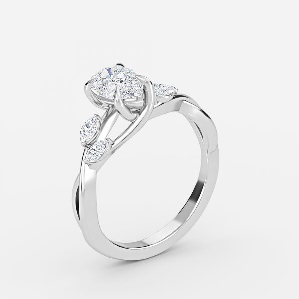 pear diamond unique engagement rings