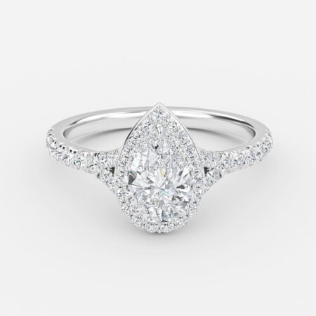 Chelsea Pear Halo Engagement Ring