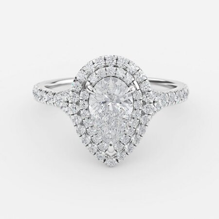 Aalia Pear Halo Engagement Ring