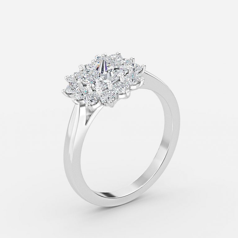 princess cut cluster ring