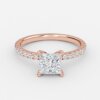 princess cut diamond ring with diamond band