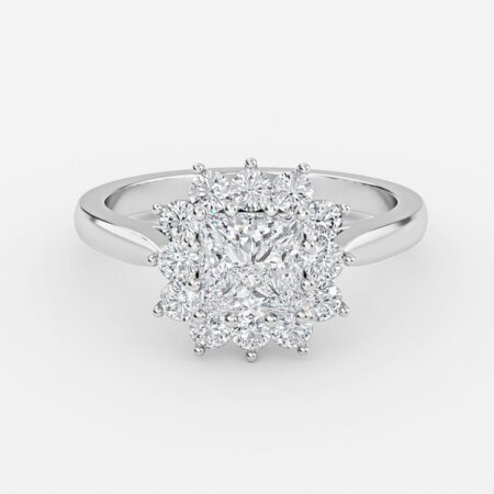 Rohini Princess Cluster Engagement Ring