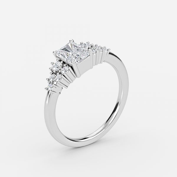 radiant cluster diamond rings