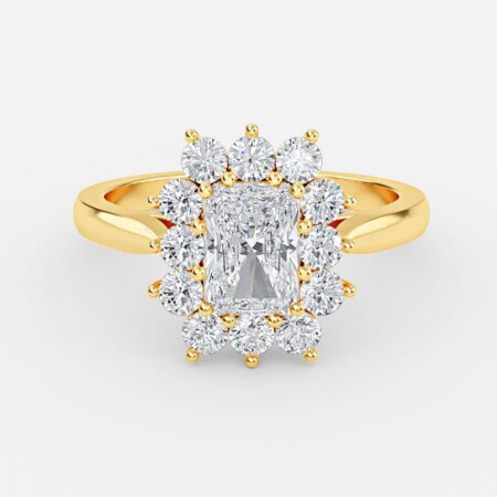Rohini Radiant Cluster Engagement Ring
