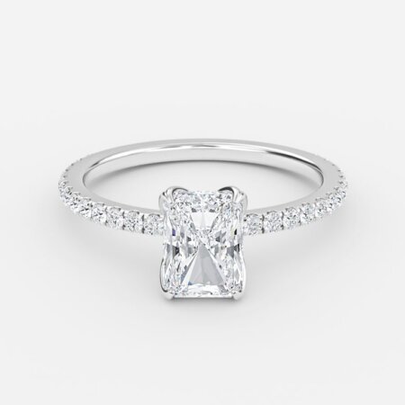 Moonlight Radiant Diamond Band Engagement Ring