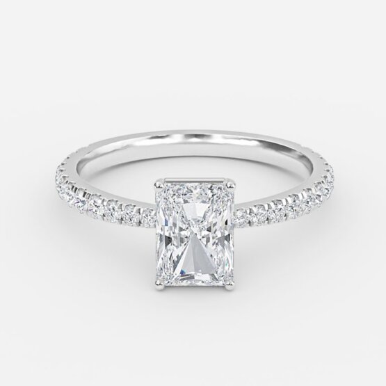 Crown Radiant Diamond Band Engagement Ring – Loose Grown Diamond