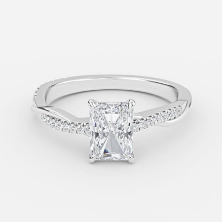 Nefereti Radiant Diamond Band Engagement Ring