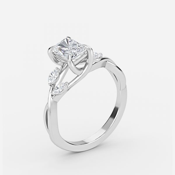radiant diamond unique engagement rings