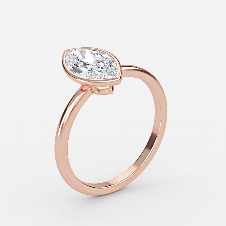 rose gold bezel diamond ring