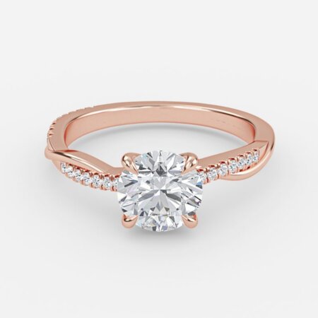 Nefereti Round Diamond Band Engagement Ring
