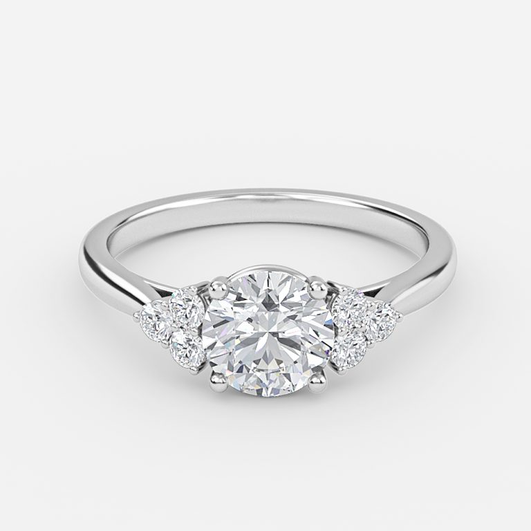 Kenzo Round Three Stone Engagement Ring Loose Grown Diamond