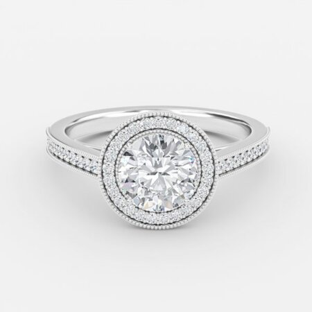 Elswin Round Halo Engagement Ring