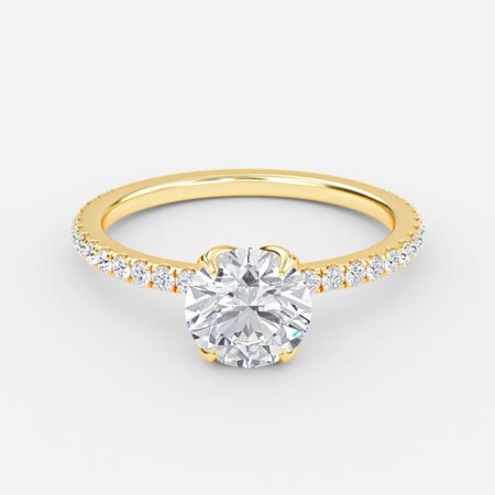 Moonlight Round Diamond Band Engagement Ring