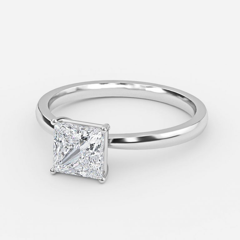 solitaire engagement ring princess cut