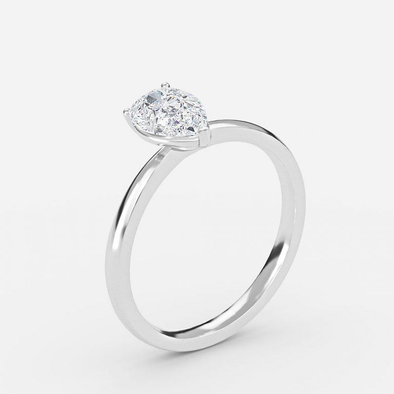solitaire pear cut engagement ring platinum