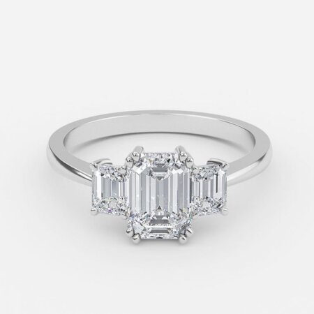Cami Emerald Three Stone Engagement Ring