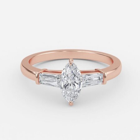 Miriam Marquise Three Stone Engagement Ring