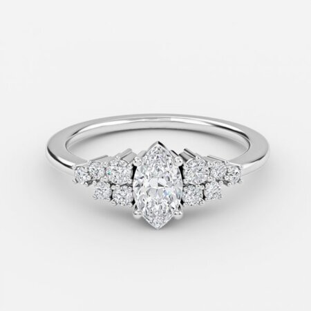 Jessica Marquise Cluster Engagement Ring