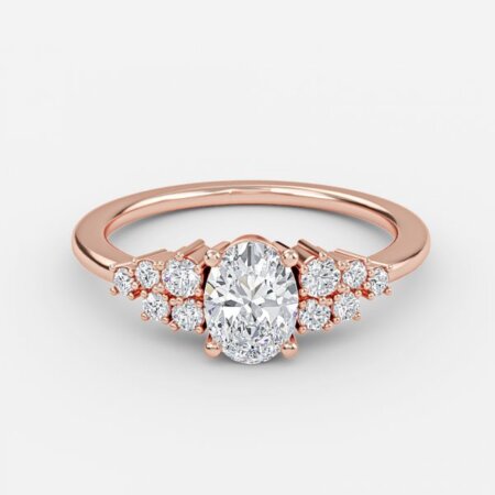 Jessica Oval Cluster Engagement Ring