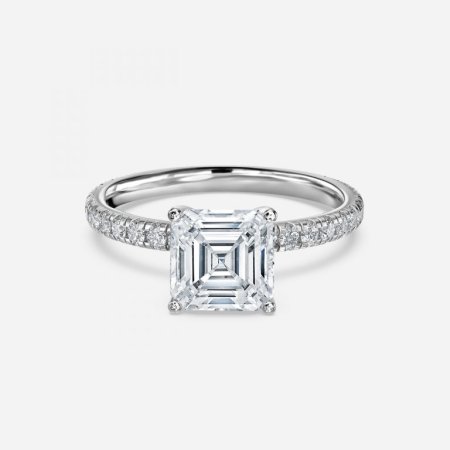 Josephine Asscher Diamond Band Engagement Ring