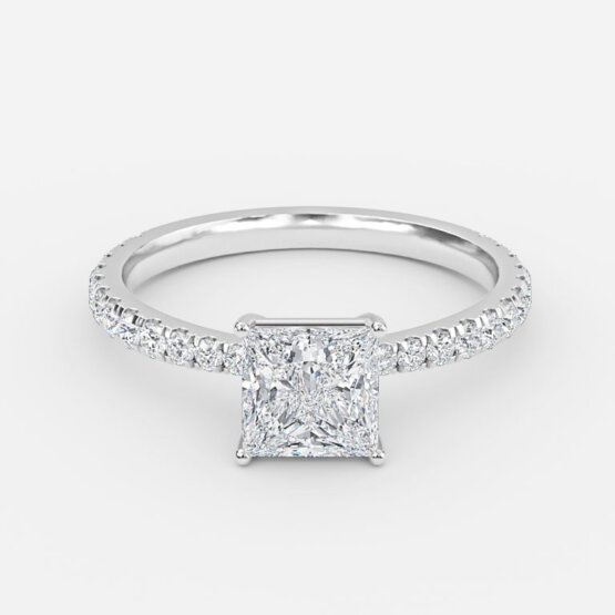 wedding band for princess cut engagement ring