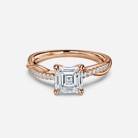 Nefereti Asscher Diamond Band Engagement Ring