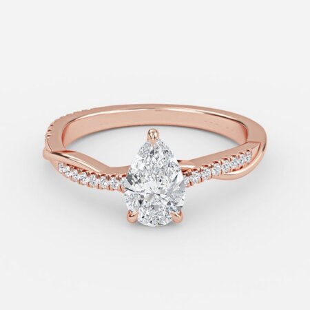 Nefereti Pear Diamond Band Engagement Ring