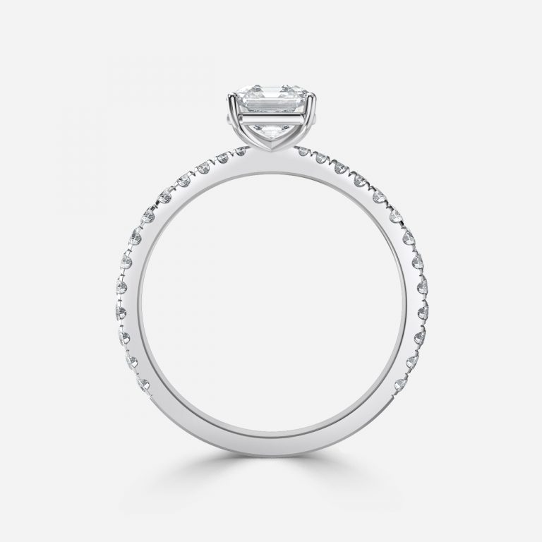 wedding bands for asscher engagement ring
