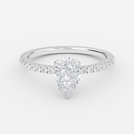 Moonlight Pear Diamond Band Engagement Ring