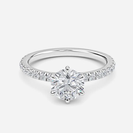 Maya Petite Round Diamond Band Engagement Ring