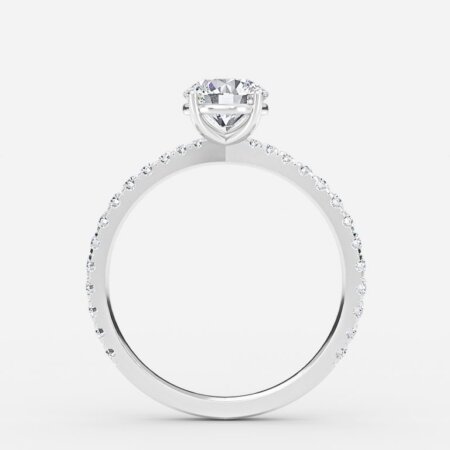 Crown Lab Grown Diamond Round Side Stone Engagement Ring