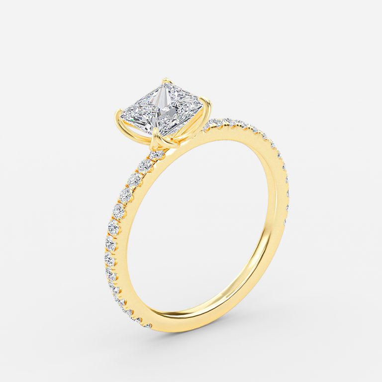 wedding bands for solitaire princess cut