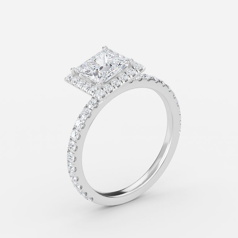 wedding rings princess cut white gold