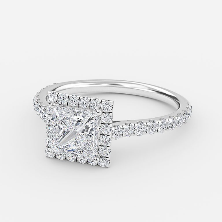 white gold princess cut engagement ring