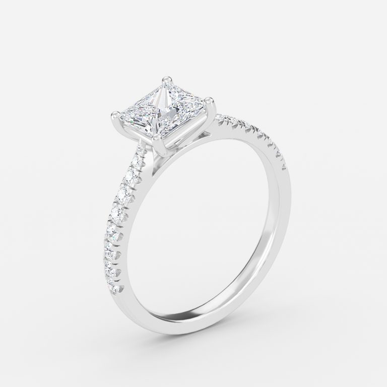 white gold princess cut wedding band