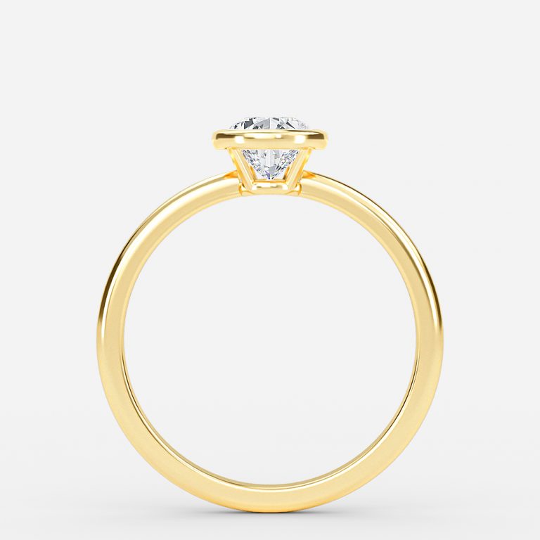 yellow gold pear bezel ring